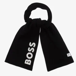 BOSS Boys Black Knitted Scarf