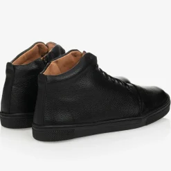 Childrens Classics Boys Black Leather Ankle Boots Sale
