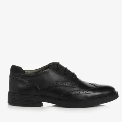 Geox Boys Black Leather Brogues Sale