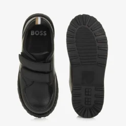 BOSS Boys Black Leather Shoes Outlet