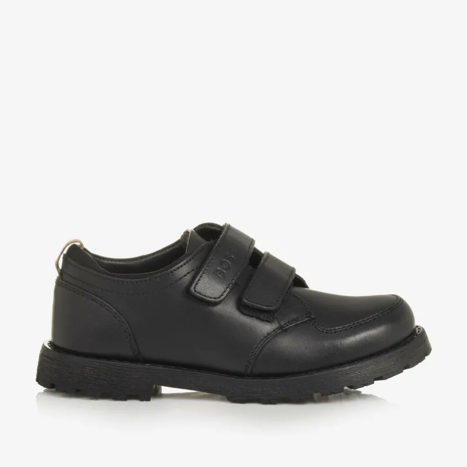 BOSS Boys Black Leather Shoes Outlet