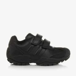 Geox Boys Black Leather Trainers