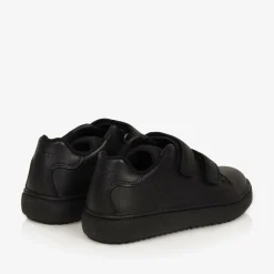 Geox Boys Black Leather Velcro Trainers Sale
