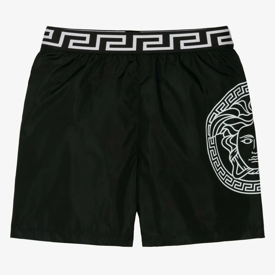 Versace Boys Black Medusa Swim Shorts New