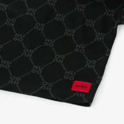 HUGO Boys Black Monogram Cotton T-Shirt