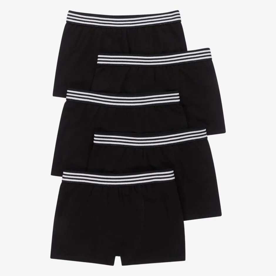 Childrensalon Essentials Boys Black Organic Boxer Briefs (5 Pack) Discount