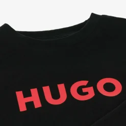 HUGO Boys Black Organic Cotton Top Hot