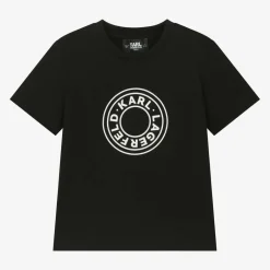 KARL LAGERFELD KIDS Boys Black Organic Cotton T-Shirt Best