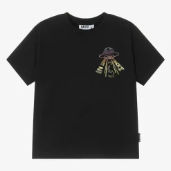 Molo Boys Black Organic Cotton UFO T-Shirt Sale