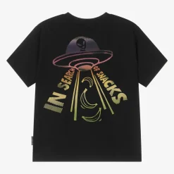 Molo Boys Black Organic Cotton UFO T-Shirt Sale