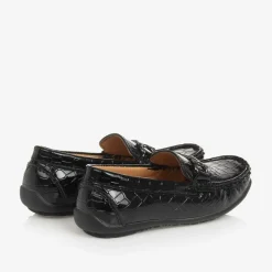 Sevva Boys Black Patent Horsebit Loafers Clearance