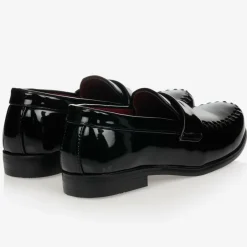 Romano Boys Black Patent Penny Loafers Discount