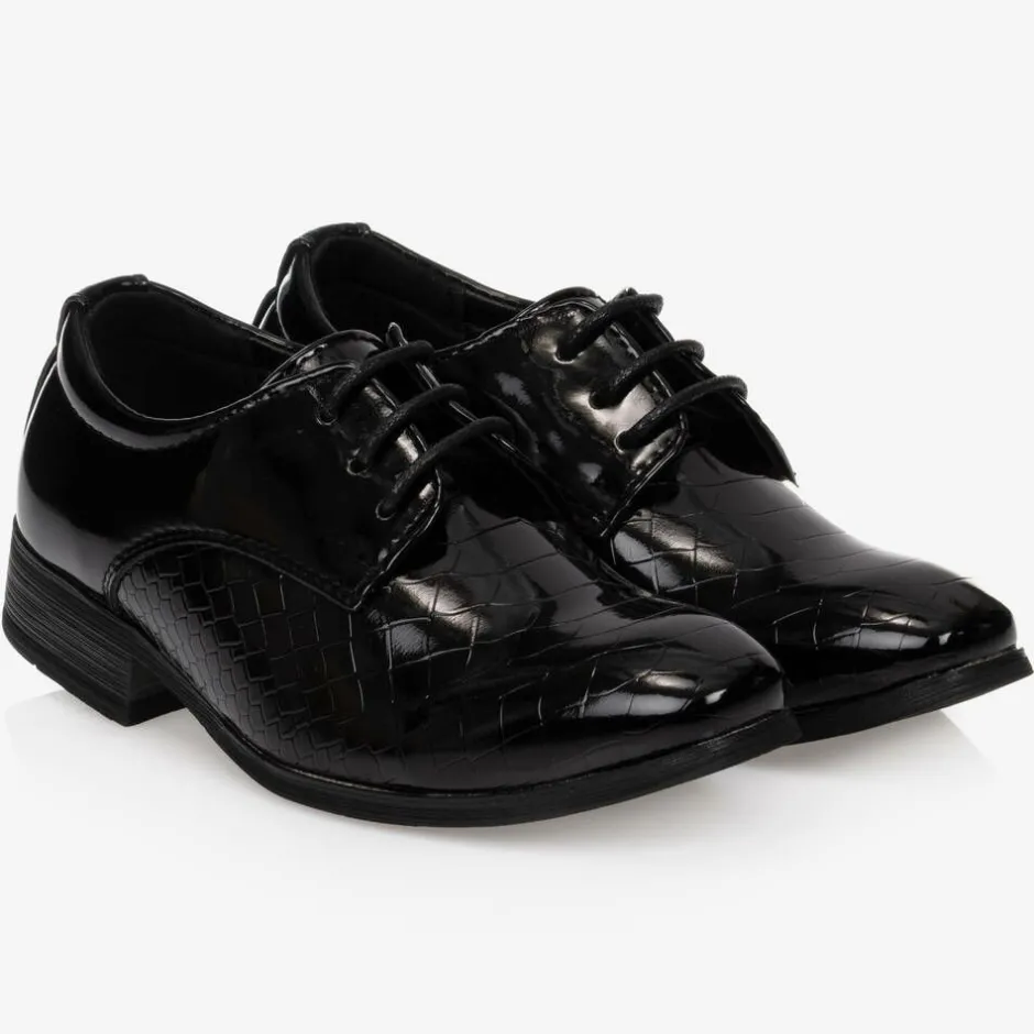 Romano Boys Black Patent Shoes Sale