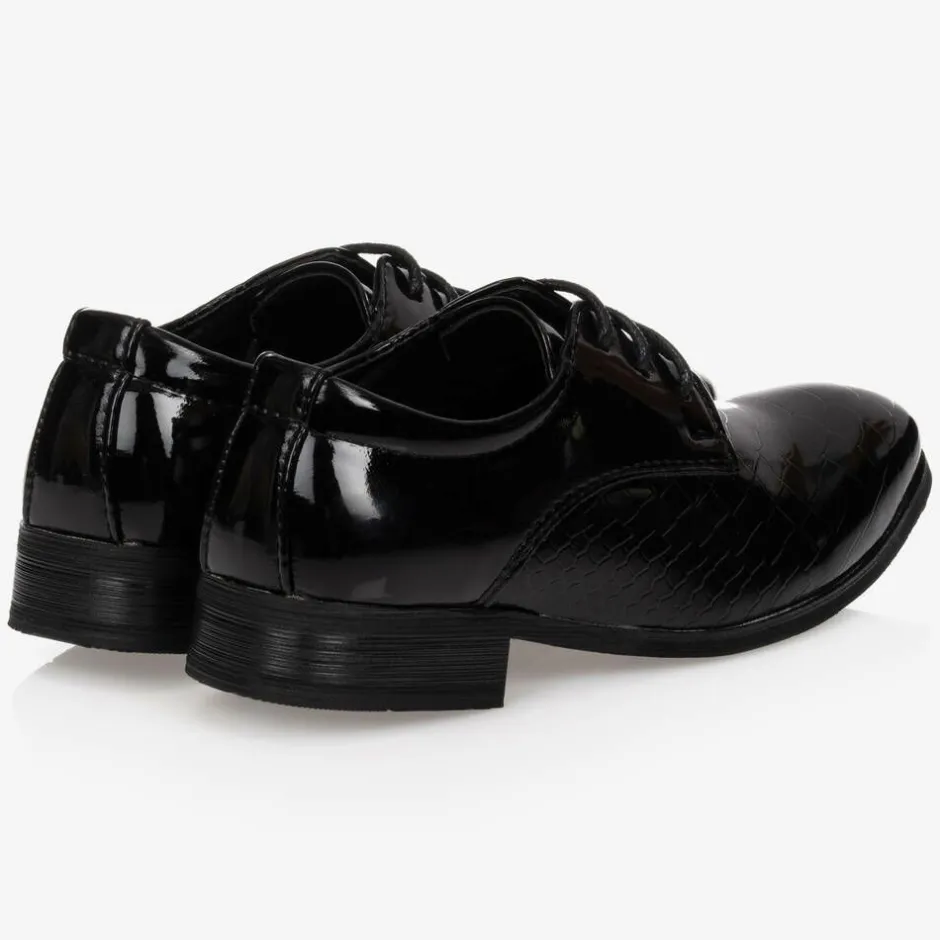 Romano Boys Black Patent Shoes Sale