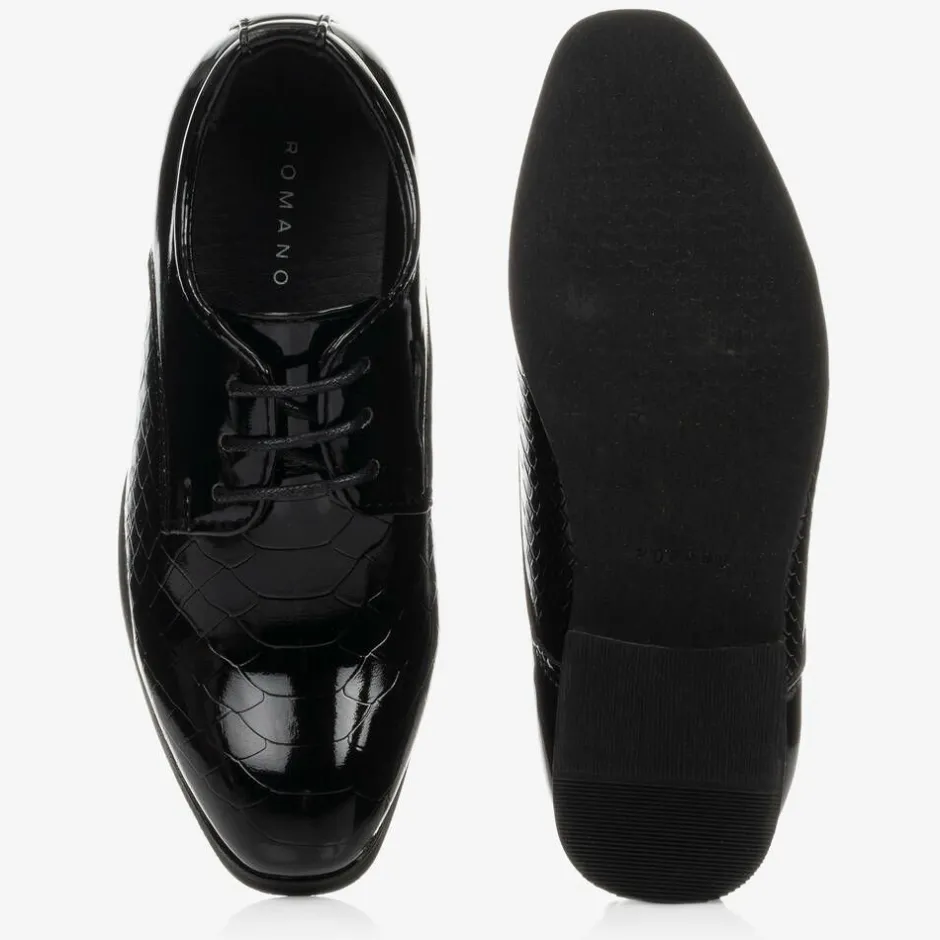 Romano Boys Black Patent Shoes Sale