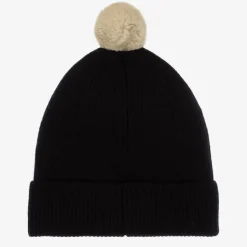 Timberland Boys Black Ribbed Beanie Hat Clearance