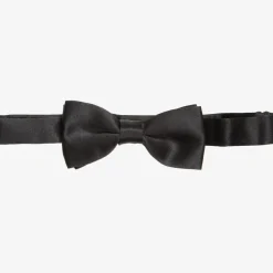Romano Boys Black Satin Bow Tie (10cm) Discount