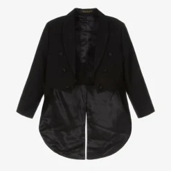 Romano Boys Black Tailcoat Tuxedo Suit Best
