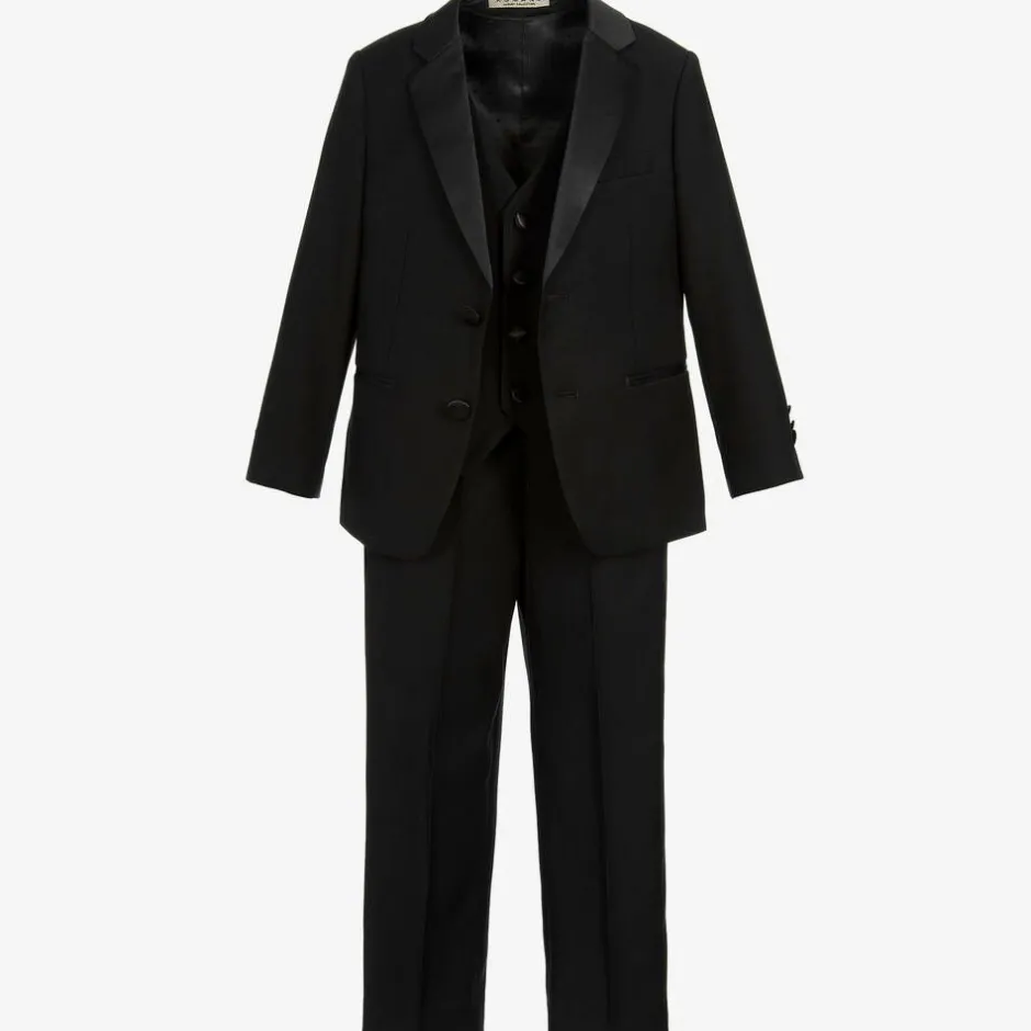Romano Boys Black Tuxedo Suit Clearance