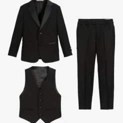 Romano Boys Black Tuxedo Suit Clearance