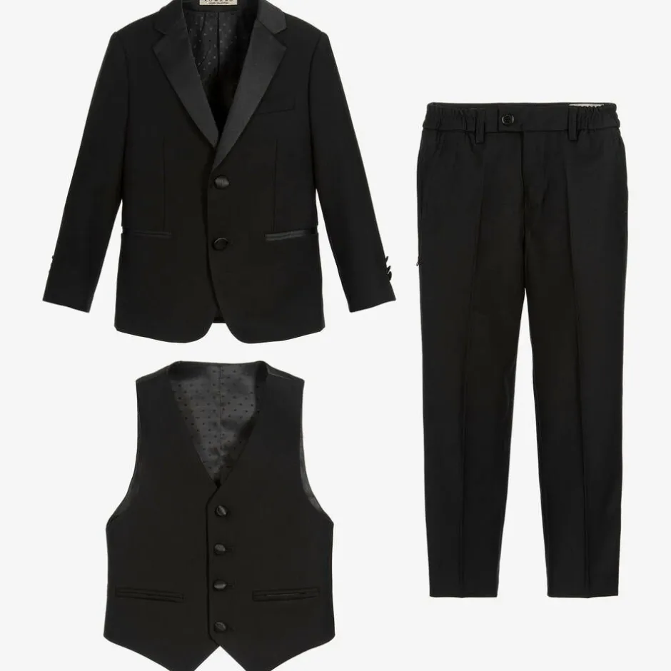 Romano Boys Black Tuxedo Suit Clearance
