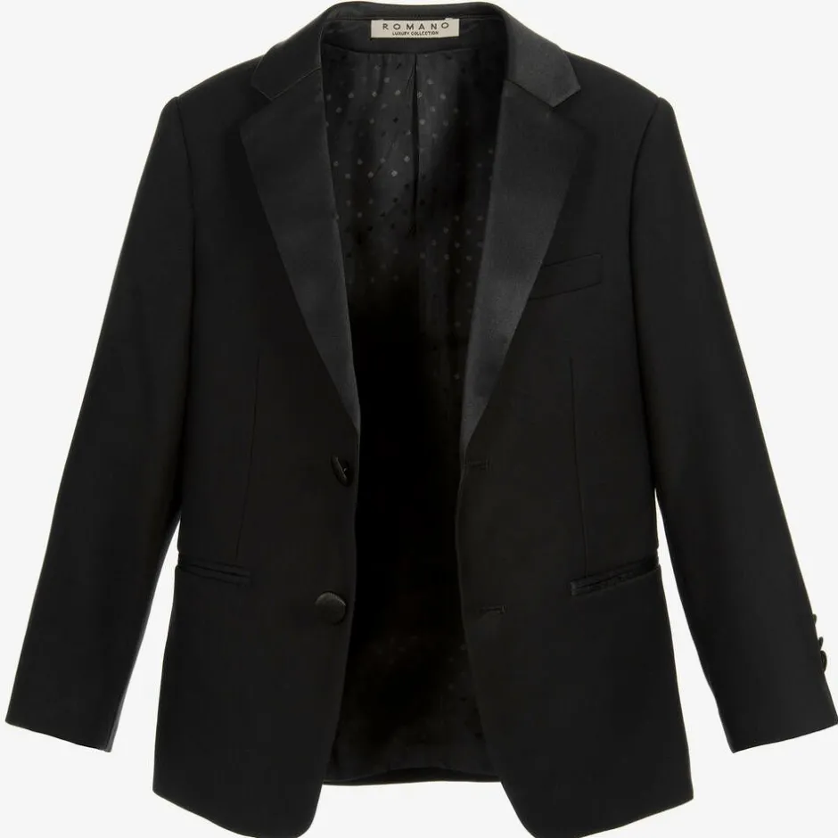 Romano Boys Black Tuxedo Suit Clearance