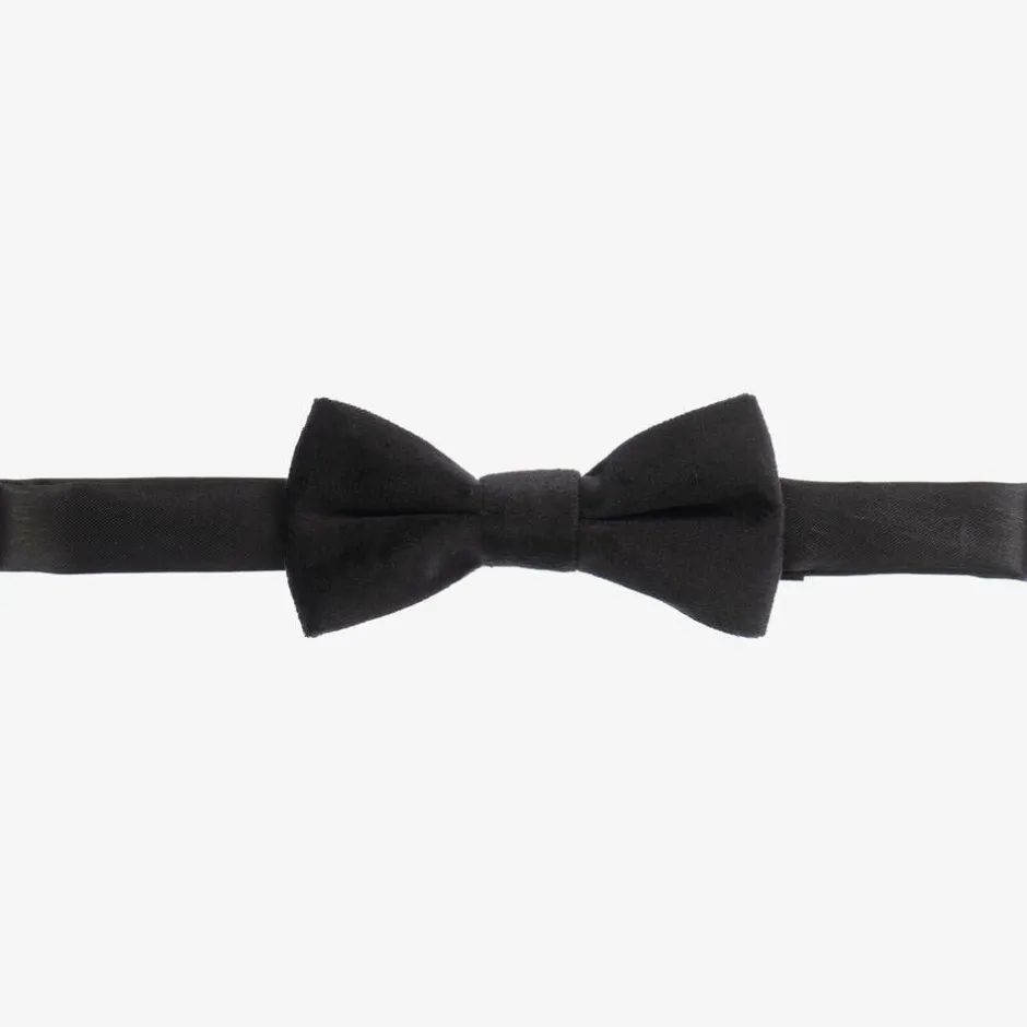 Romano Boys Black Velvet Bow Tie (10cm) Hot