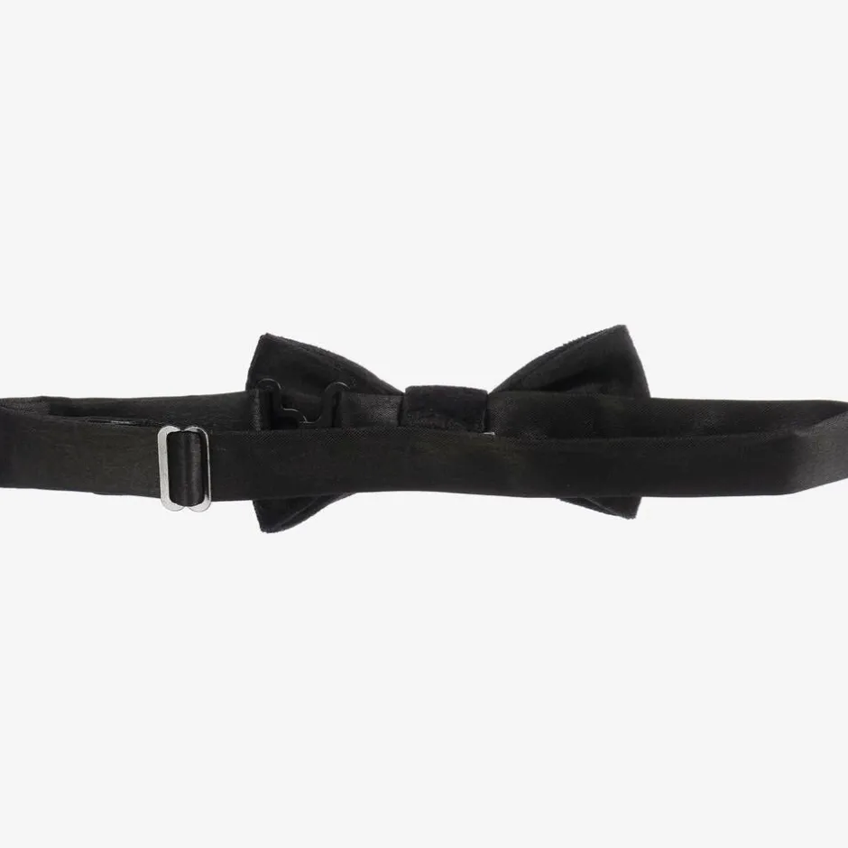 Romano Boys Black Velvet Bow Tie (10cm) Hot