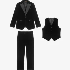 Romano Boys Black Velvet Suit Clearance