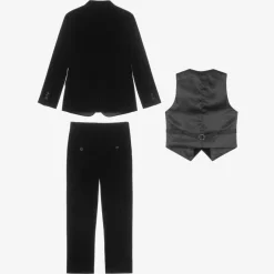 Romano Boys Black Velvet Suit Clearance