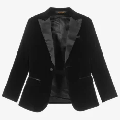 Romano Boys Black Velvet Suit Clearance