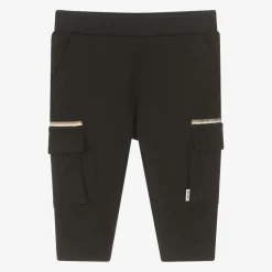 BOSS Boys Black Viscose Cargo Trousers Hot