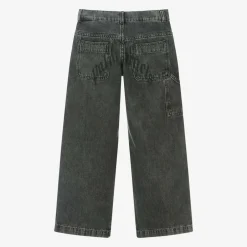Palm Angels Boys Black Washed Denim Jeans Hot