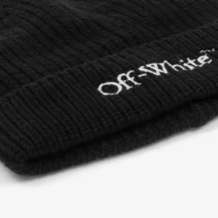 Off-White Boys Black Wool & Cotton Knit Beanie Best
