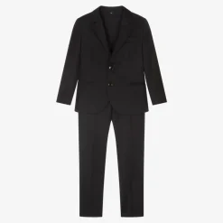 Emporio Armani Boys Black Wool Single-Breasted Suit Best