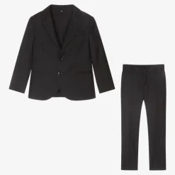 Emporio Armani Boys Black Wool Single-Breasted Suit Best