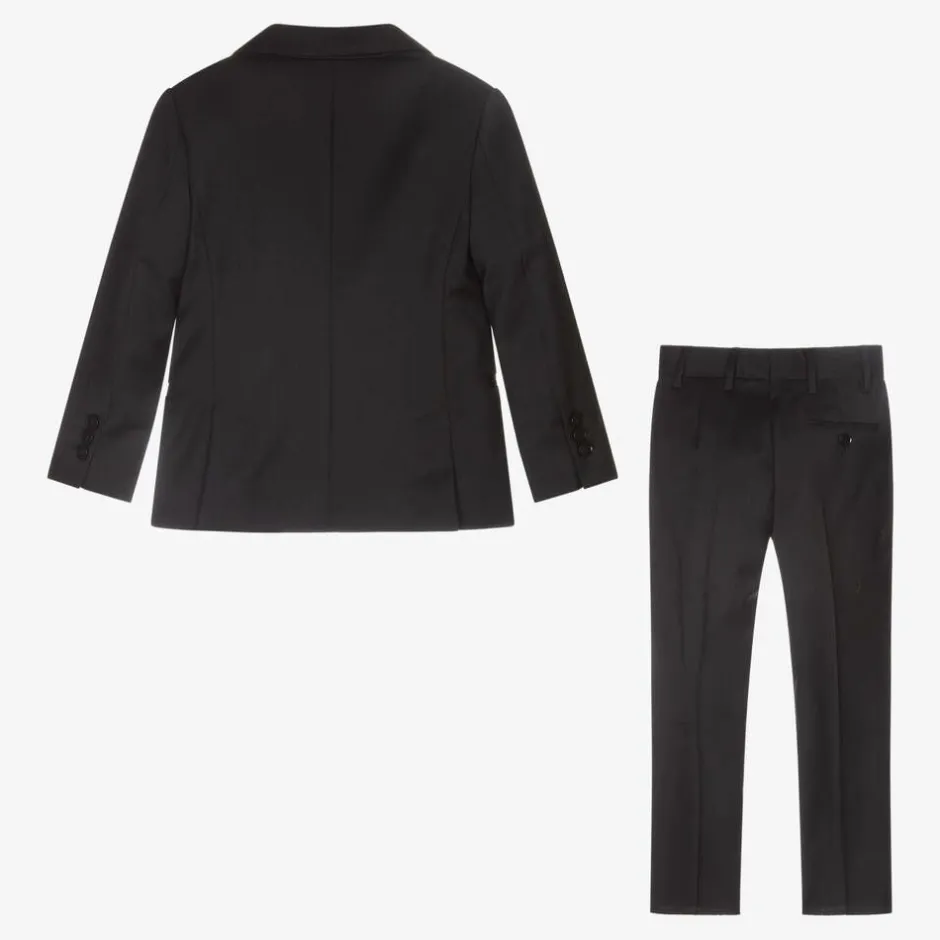 Emporio Armani Boys Black Wool Single-Breasted Suit Best