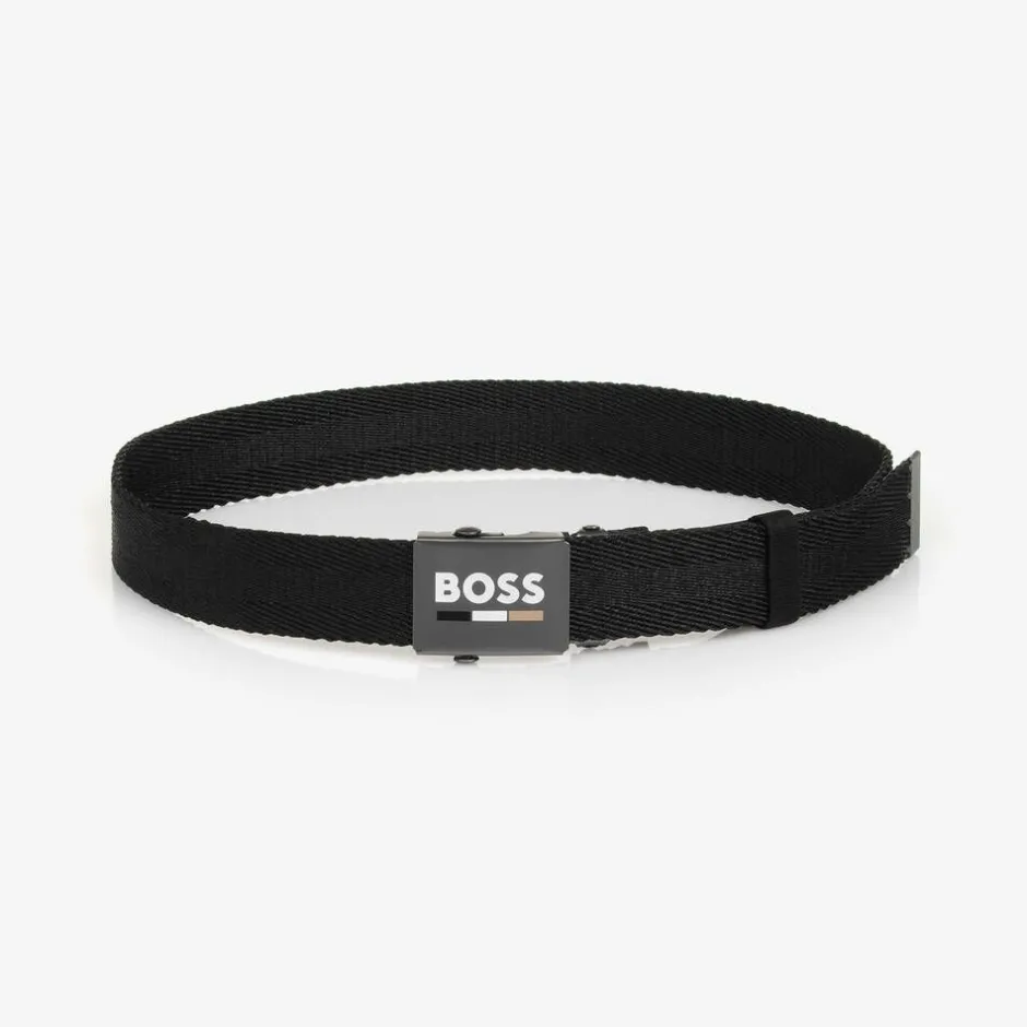 BOSS Boys Black Woven Belt Online