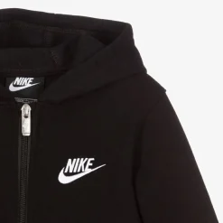 Nike Boys Black Zip-Up Hooded Top Discount