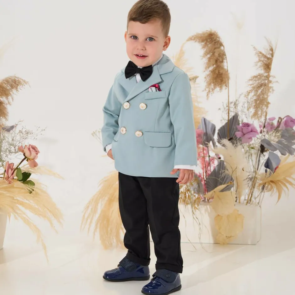 Andreeatex Boys Blue & Black Double Breasted Suit Best