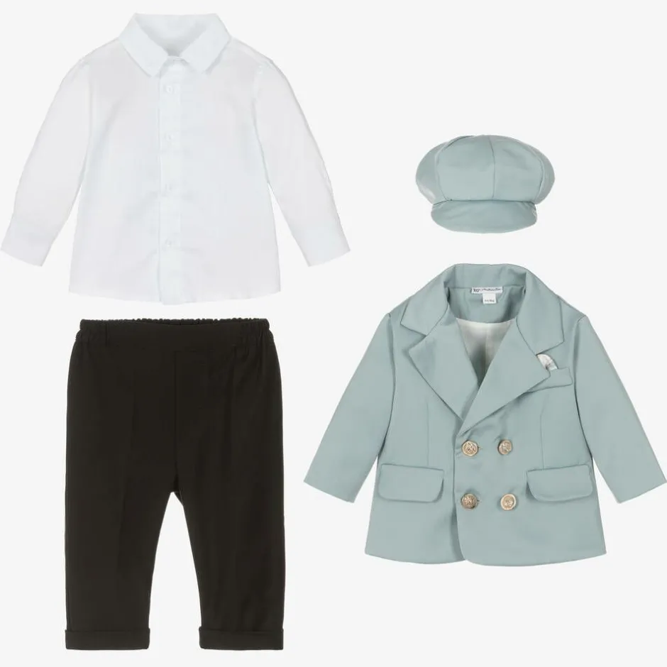 Andreeatex Boys Blue & Black Double Breasted Suit Best