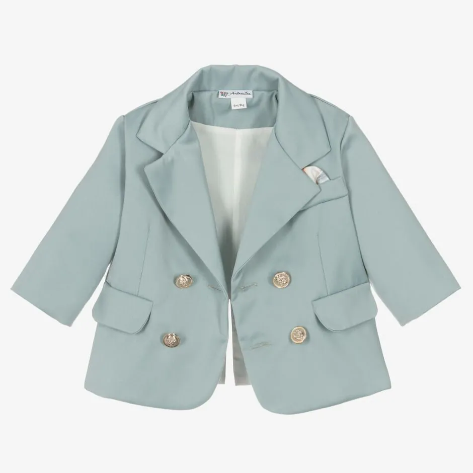 Andreeatex Boys Blue & Black Double Breasted Suit Best