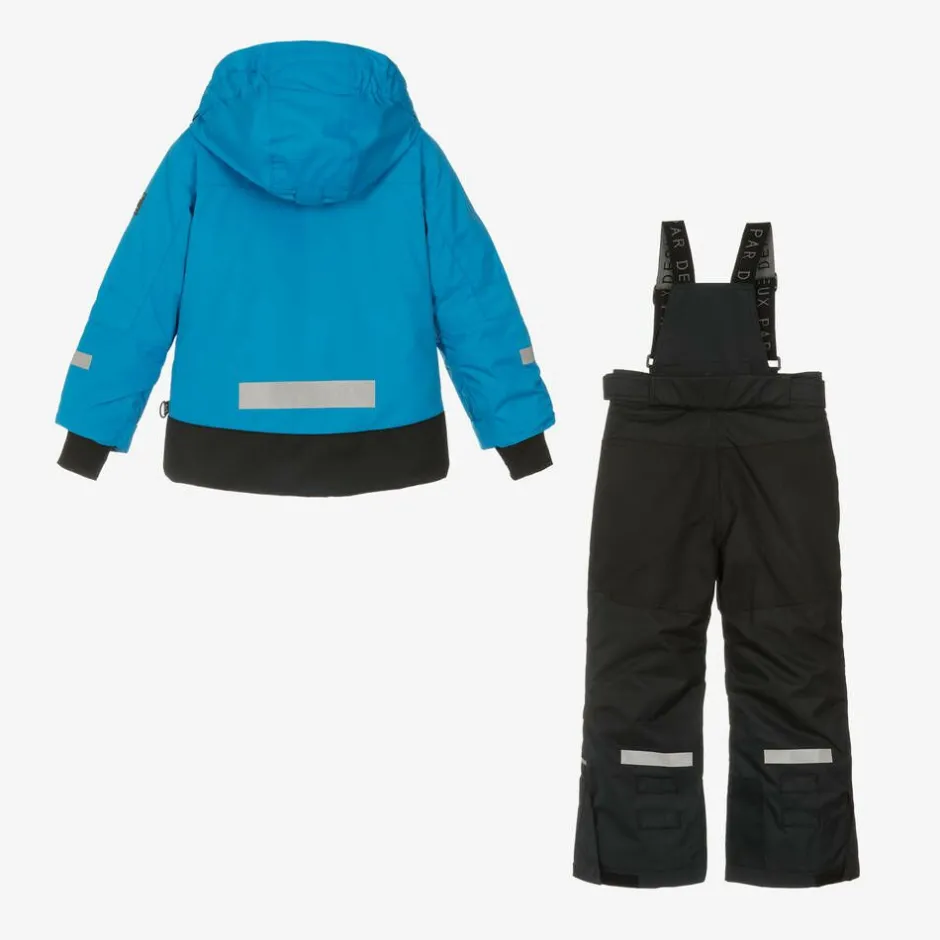 Deux par Deux Boys Blue & Black Snowsuit & Snood Set Best
