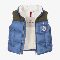Moncler Enfant Boys Blue & Green Down-Padded Oust Gilet Discount