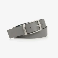 Emporio Armani Boys Blue & Grey Reversible Leather Belt Outlet
