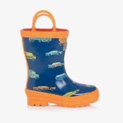 Hatley Boys Blue & Orange Car Rain Boots