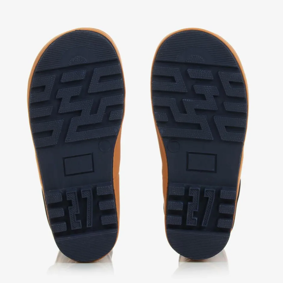 Chipmunks Boys Blue & Orange Fox Rain Boots Clearance