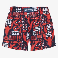 Vilebrequin Boys Blue & Red Lobster Swim Shorts Discount