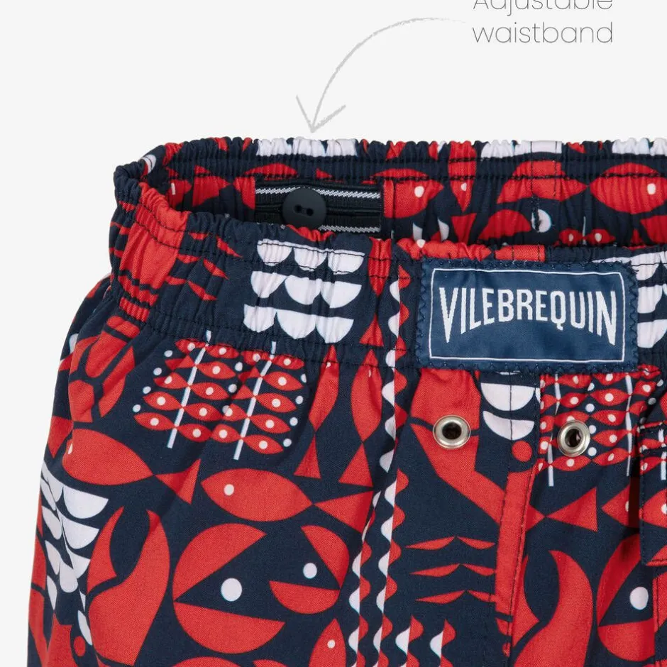 Vilebrequin Boys Blue & Red Lobster Swim Shorts Discount