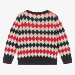 Moncler Enfant Boys Blue & Red Wool Knit Sweater